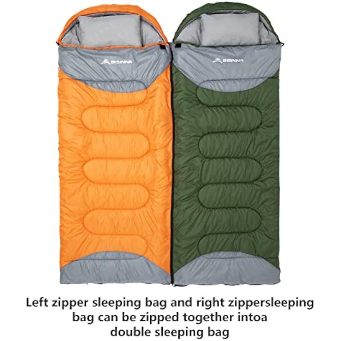 BISINNA Sleeping Bag with Pillow - 4 Season Lightweight Waterproof Warm Sleeping Bag with a compression sack for Adults, Women, Men's Outdoors Camping, Hiking, Backpacking