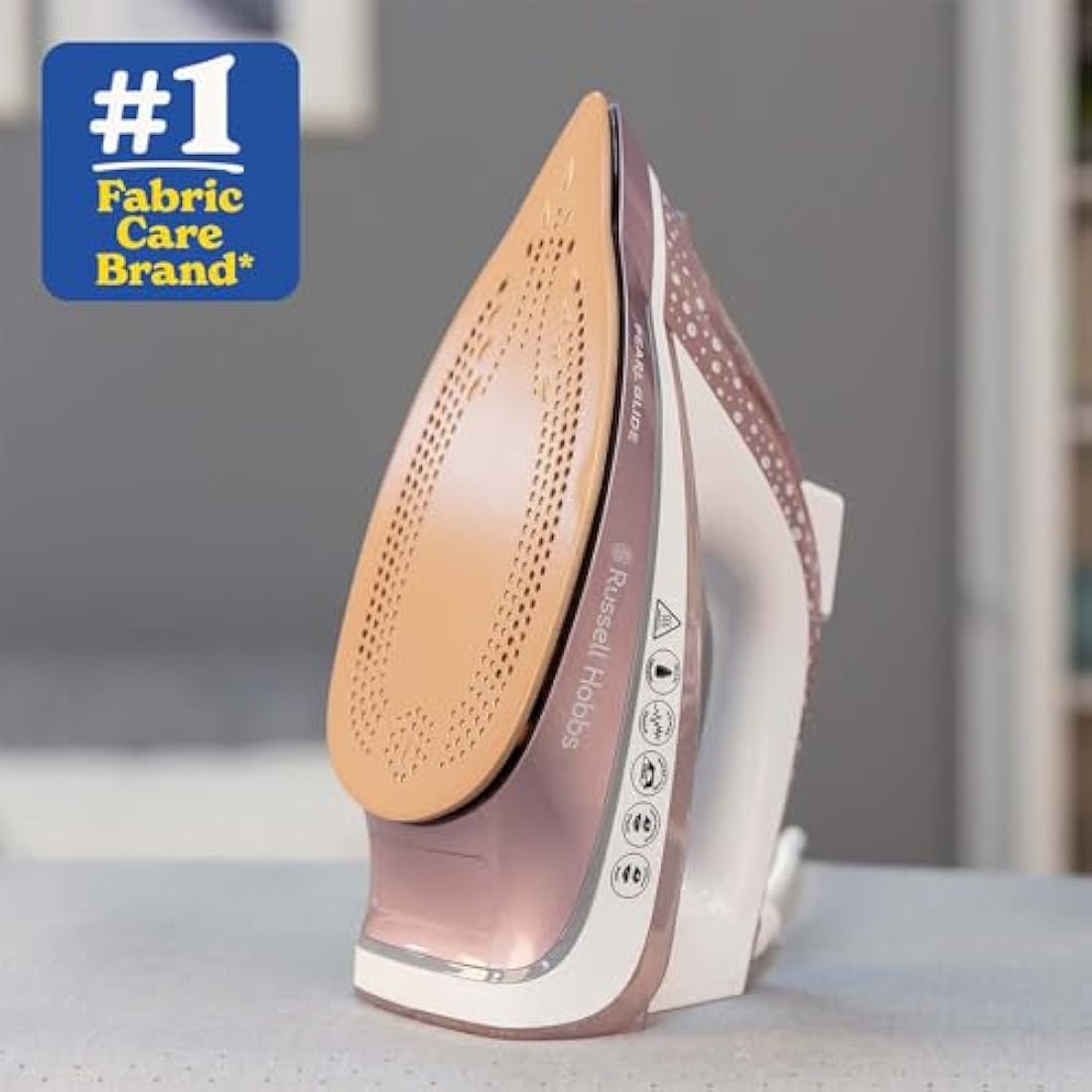 Russell Hobbs Pearl Glide Steam Iron, Pearl Infused Ceramic Soleplate for smoother glide, 315ml Water Tank, 150g Steam Shot, 40g Continuous steam, Anti-drip & Anti-calc function, 2m Cord, 2600W, 23972