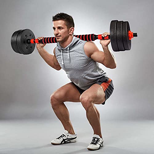 BCBIG Adjustable Dumbbells Weights Set pair Home Gym Fitness for Men/Women Barbell Set 2-in-1 with connector Strength Training Fitness 10KG(5KG*2)