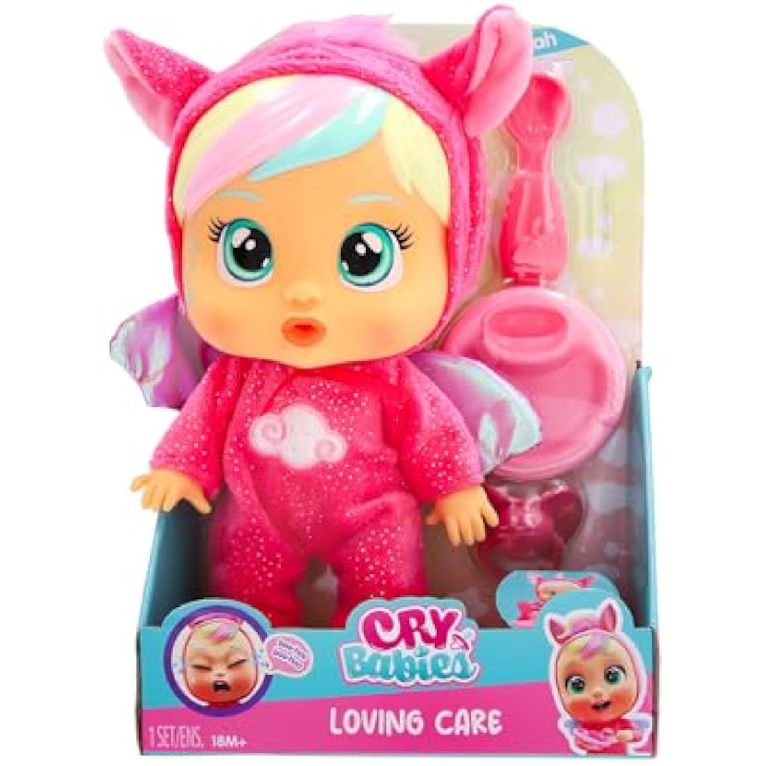 Cry Babies Loving Care Fantasy Hannah | Baby doll that cries Real tears with Pyjamas & 3 Accessories - Toy and Gift for Boys and Girls