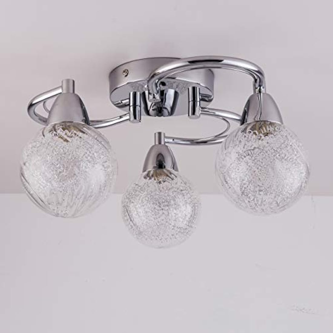 AUROLITE AL1033 BOLLA 3xG9 LED Semi Flush Ceiling Light, Polished Chrome Finish, 12W, Warm White (3000K), Ideal for Living Room, Bedroom, Kitchen, and Hallway