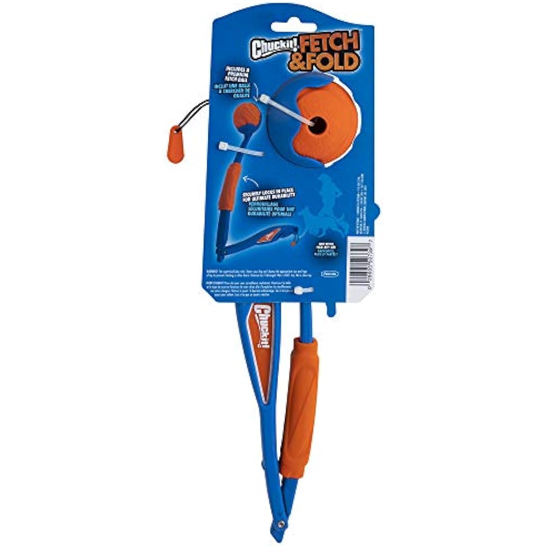 Chuckit! Fetch & Fold Dog Ball Launcher Pick Up and Throw Hands Free Dog Toy Rubber Fetch Ball Thrower Set