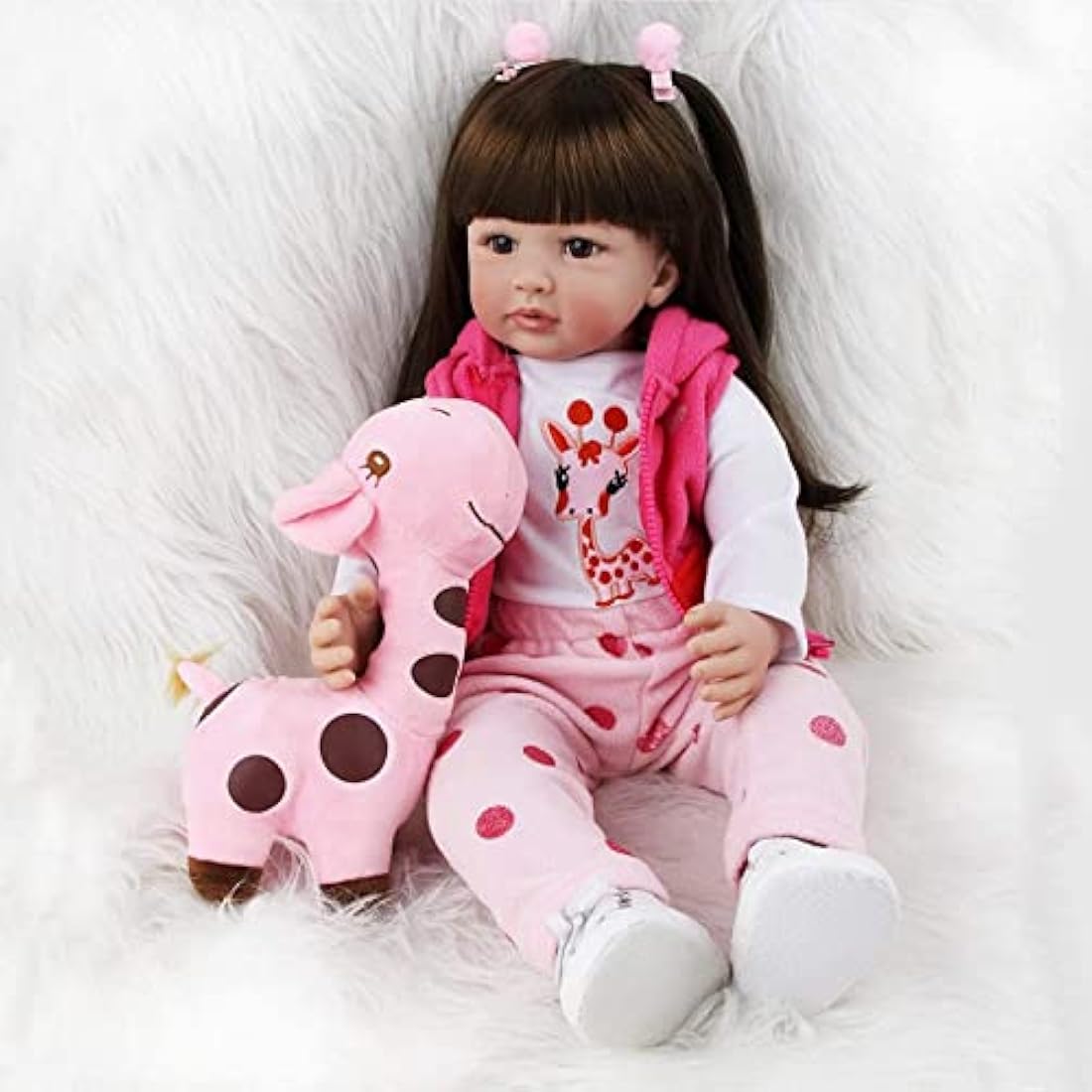 ZIYIUI Reborn Doll 24 Inch 60 Cm Reborn Baby Dolls Look Real Girl Realistic Soft Silicone Vinyl Reborn Gilr Toddler Realistic Real Lifelike Newborn Baby Girl Toy Xmas Gift