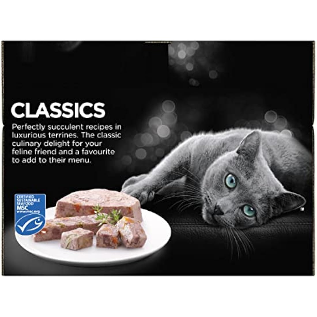 Sheba Classics in Terrine – Ocean Collection – Wet pate trays for adult cats – Pack of 4 (4 x 12 Trays x 85 g)