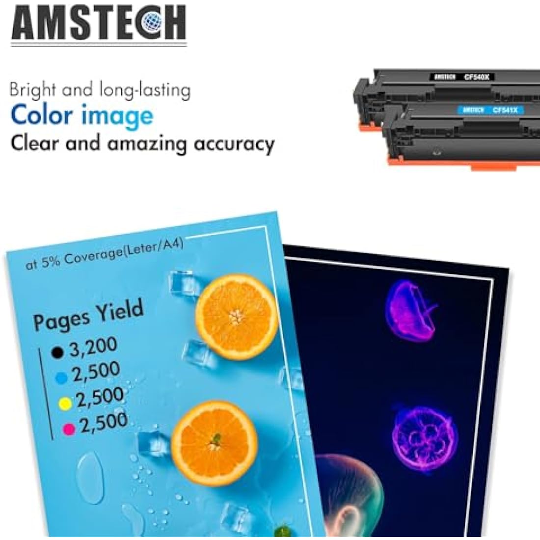 203X M281fdw M254dw Toner Cartridge: Compatible for HP 203X 203A Color Laserjet Pro MFP M281fdw M254dw M281fdn M280nw M281cdw M254nw M254dn M281 CF540X CF540A Black Cyan Yellow Magenta 4-Pack