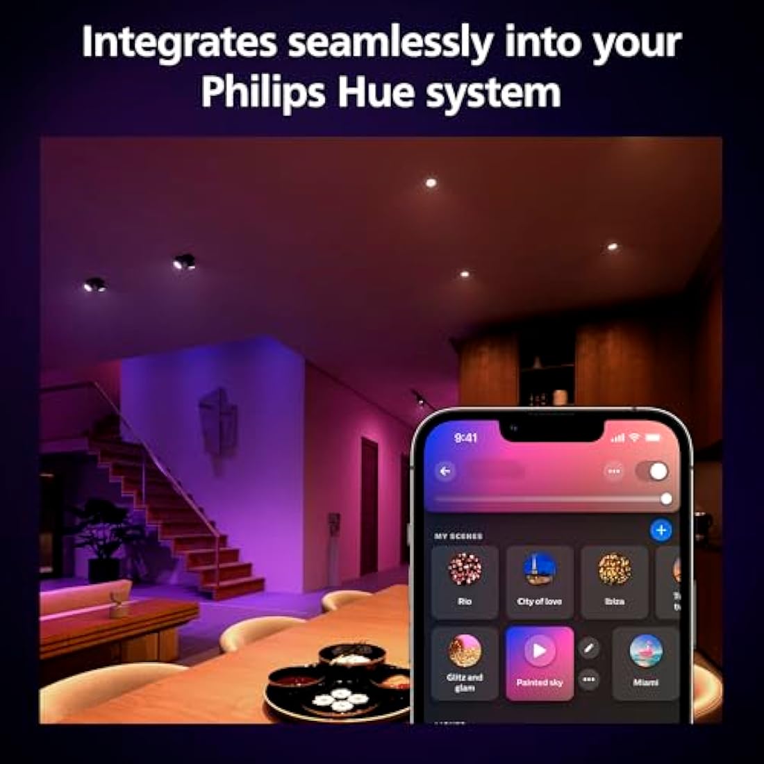Philips Hue GU10 – Smart Spotlight – (3-Pack) White and Colour Ambiance