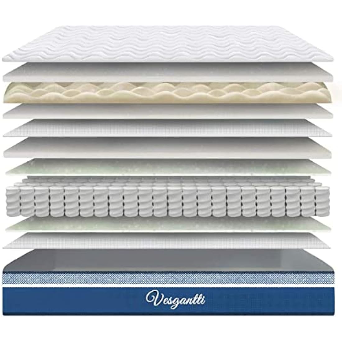 Vesgantti Single Mattress, 10 Inch Hybrid Single Size with Breathable Memory Foam and Individual Pocket Spring-Medium Firm, 3FT Mattress, 90x190x25cm