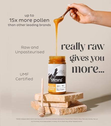 Steens Manuka Honey - MGO 263+ - Pure & Raw 100% Certified UMF 10+ Manuka Honey - Bottled and Sealed in New Zealand - 500g