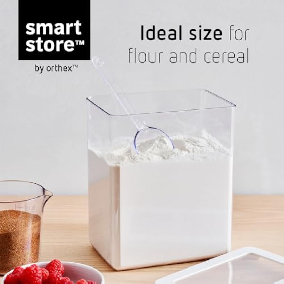 SmartStore Clear Airtight Dry Food Containers with Lids 3.5L Set of 4-20% Bio-based Plastic Storage Box with Lid, BPA Free, Dishwasher Safe - Stacking Kitchen Storage Containers - 12.5 x 18 x 20cm