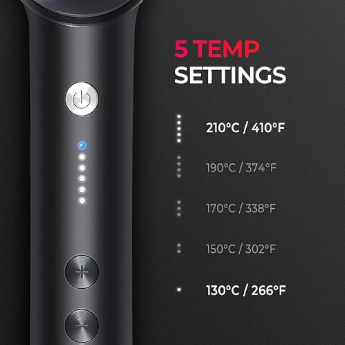 TYMO Hair Straightener Brush UK, Flat Iron and Hair Brush 2-in-1, Anti-Scald, Fast Heating, 5 Temp Settings (130℃-210℃), Professional Salon at Home, Wider Comb for Even Straightening, Black