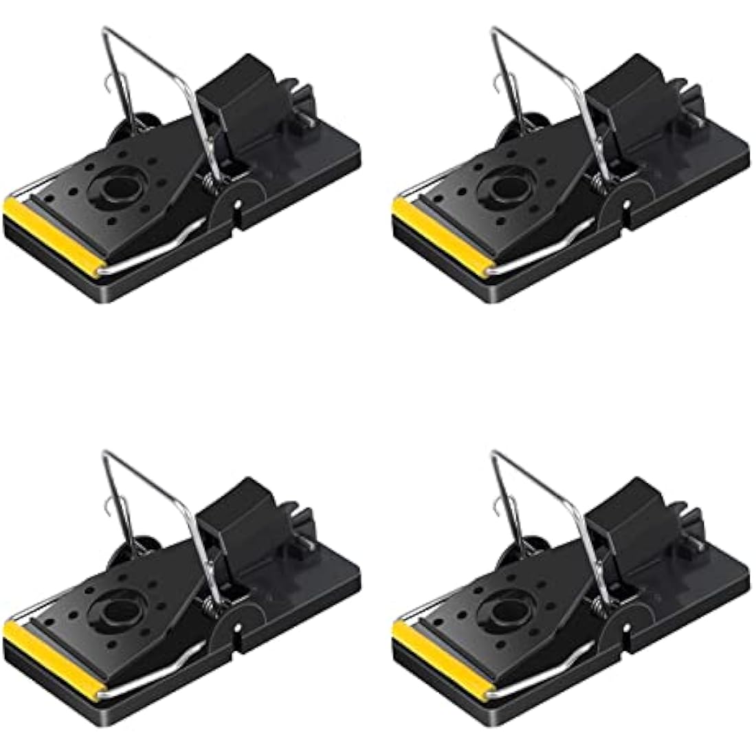 Trisiki Mouse Trap, 4 Pack Heavy Duty Reusable Snap Traps that Kill Instantly, High Sensitive Mice Catcher UK, Safe and Effective Rodent Trap for Indoors and Outdoors, Easy Set-up & Clean