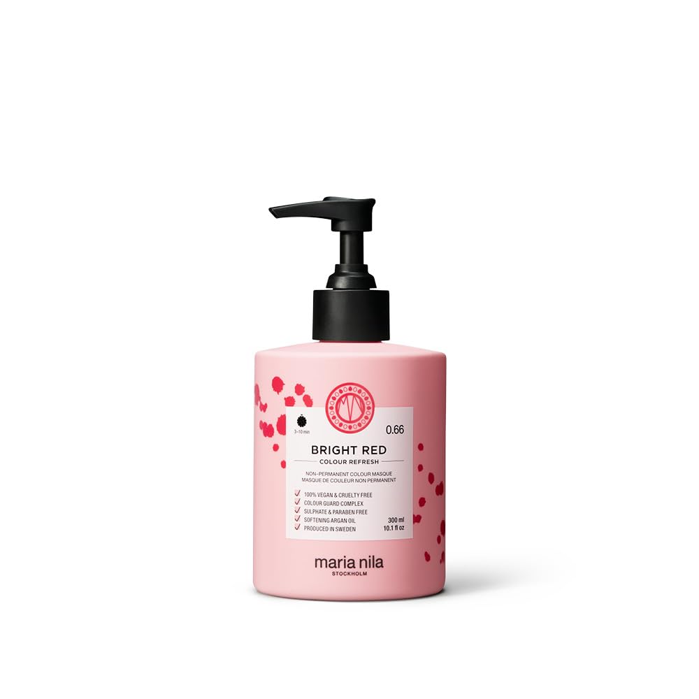Maria Nila Colour Refresh, Bright Red 300 ml, Red Hair Mask, Semi-Permanent Pigments, 100% Vegan & Sulfate/Paraben free