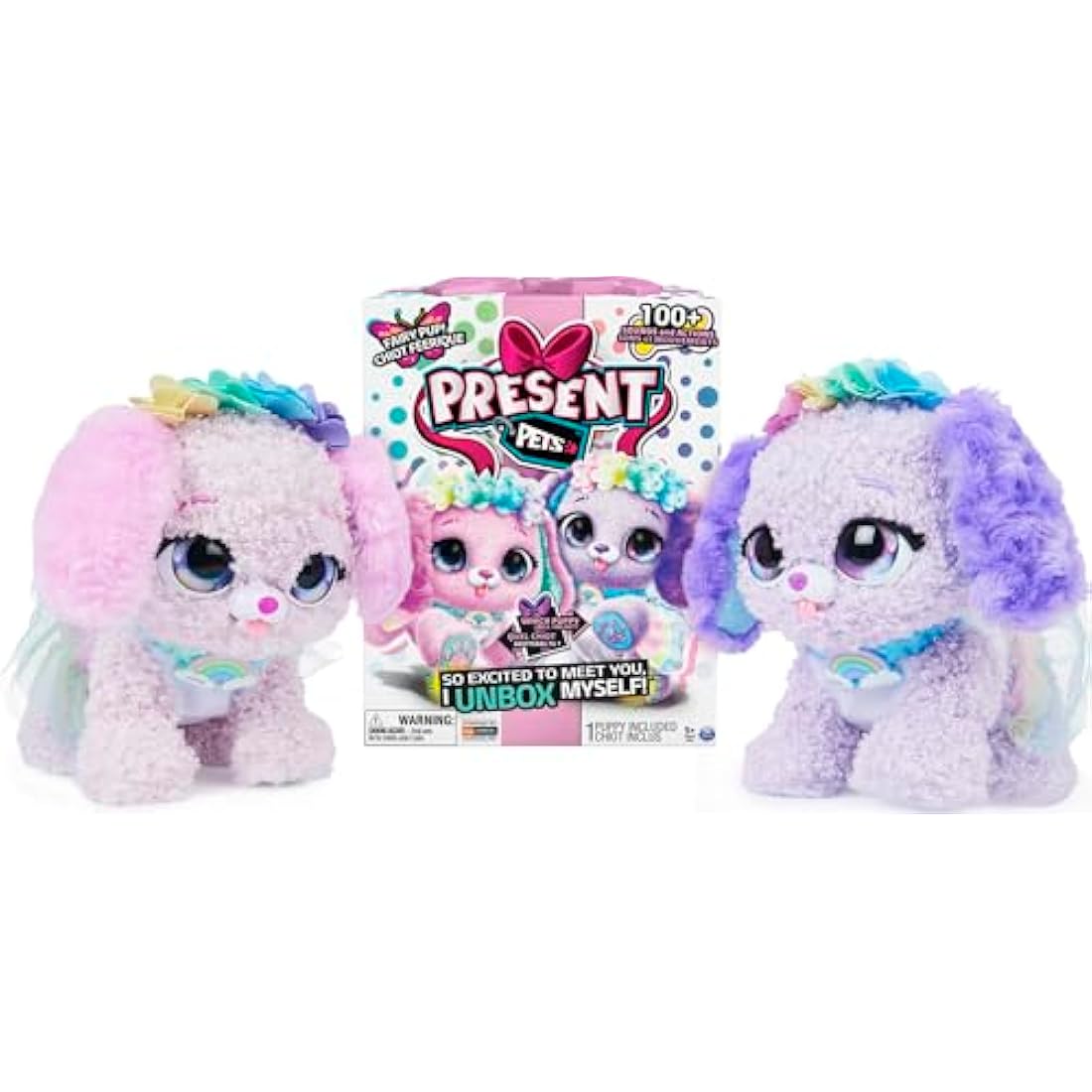 Present Pets, Fairy Puppy Interactive Plush Toy with Over 100 Sounds and Actions (Style May Vary), Kids’ Toys for Girls Aged 5 and above, 6061372
