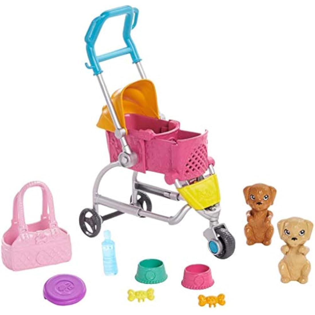 Barbie GHV92 Stroll ‘n Play Pups Doll And Accessories, Multi-coloured, 6.985 cm*22.86 cm*32.385 cm