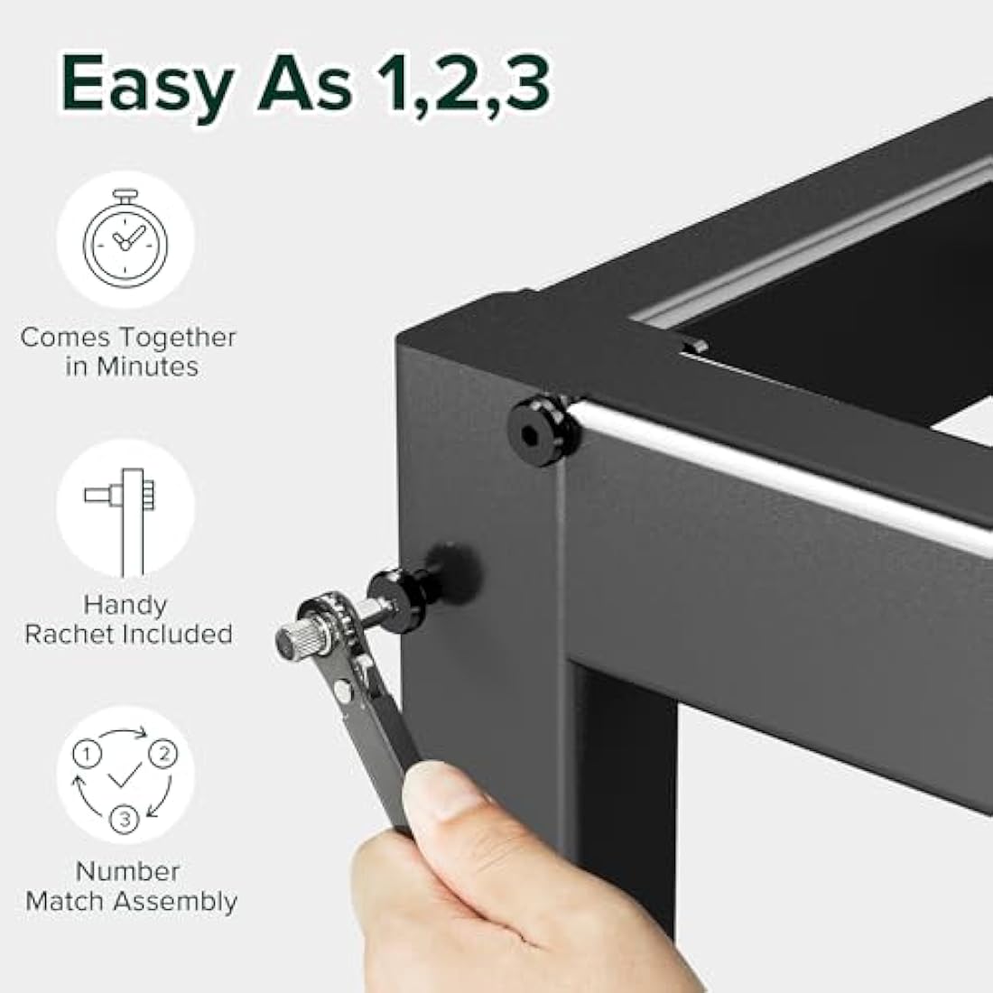 Zinus Elias King size Bed frame - Bed 150 x 200 cm - 36cm Height - Metal Bed frame with underbed storage and steel slat support - Black