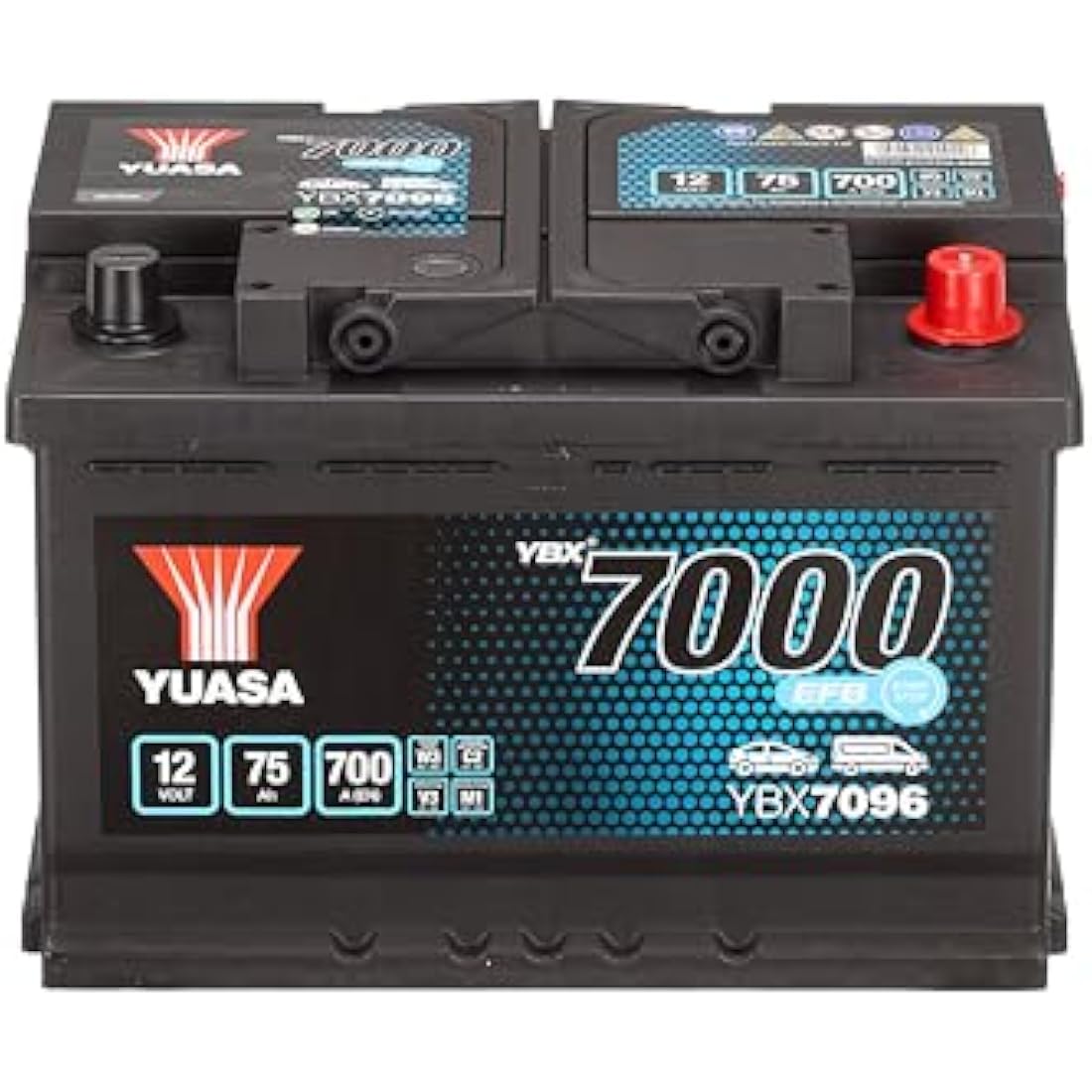 Yuasa YBX7096 12V 75Ah 700CCA EFB Maintenance Free Start Stop Car Battery