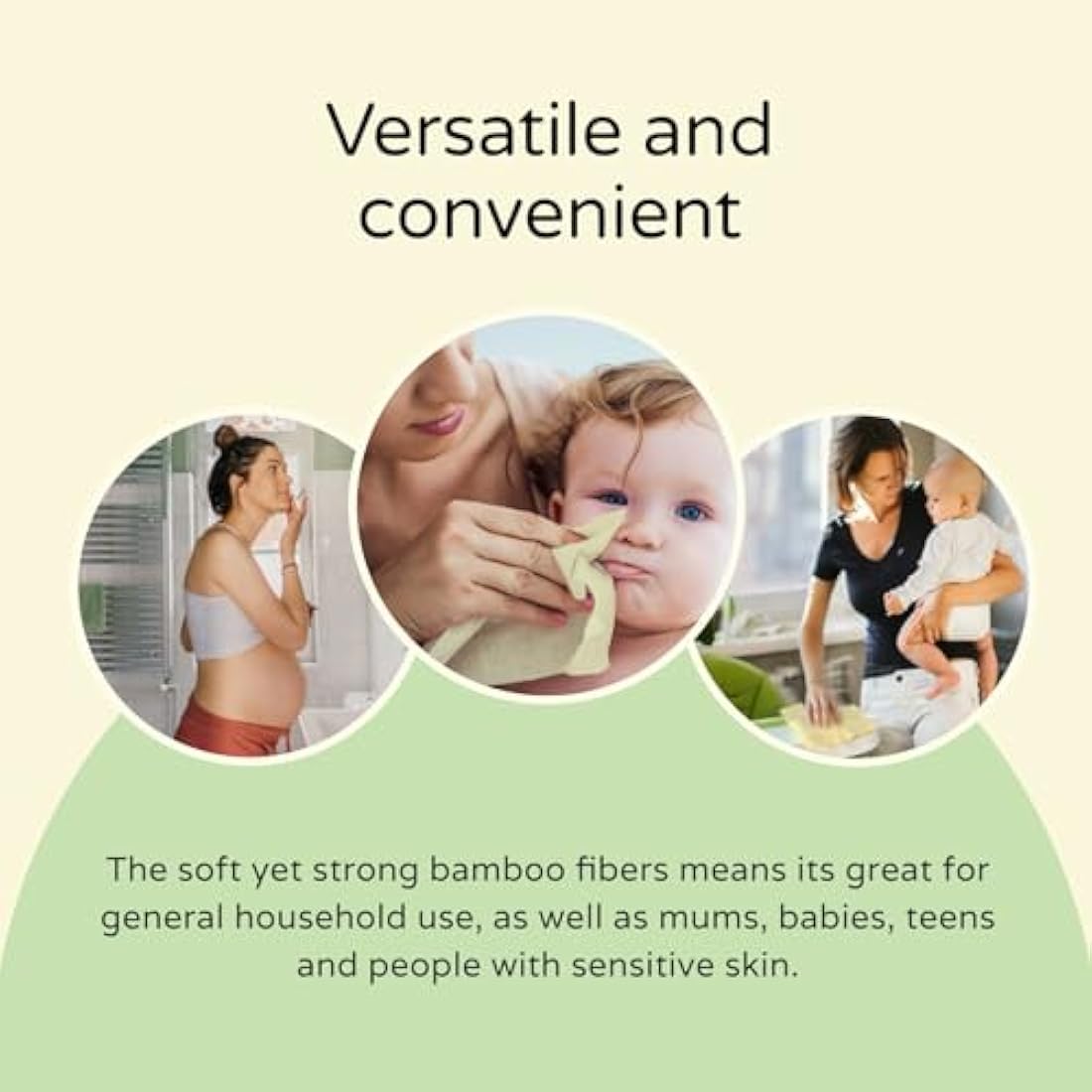 PoeticEHome Ultra-Soft 100% Pure Bamboo Dry Baby Wipes for Sensitive Skin - Unscented & Unbleached Facial Tissue Cloths, Hypoallergenic, 2X Softer Than Cotton - Wet or Dry Use, 400 Count
