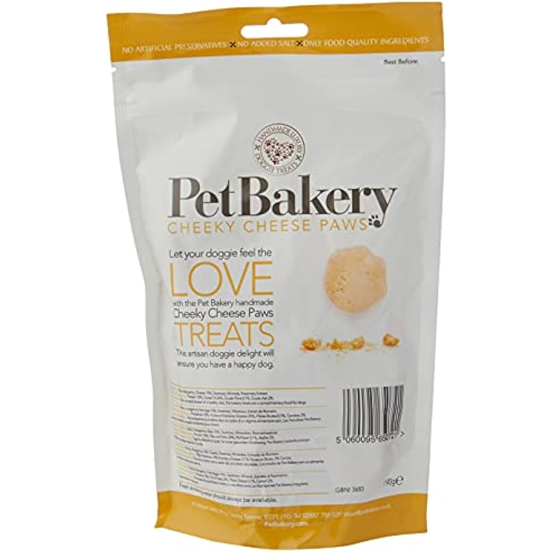 Pet Bakery Dog Treat Paws Cheese, 190 g