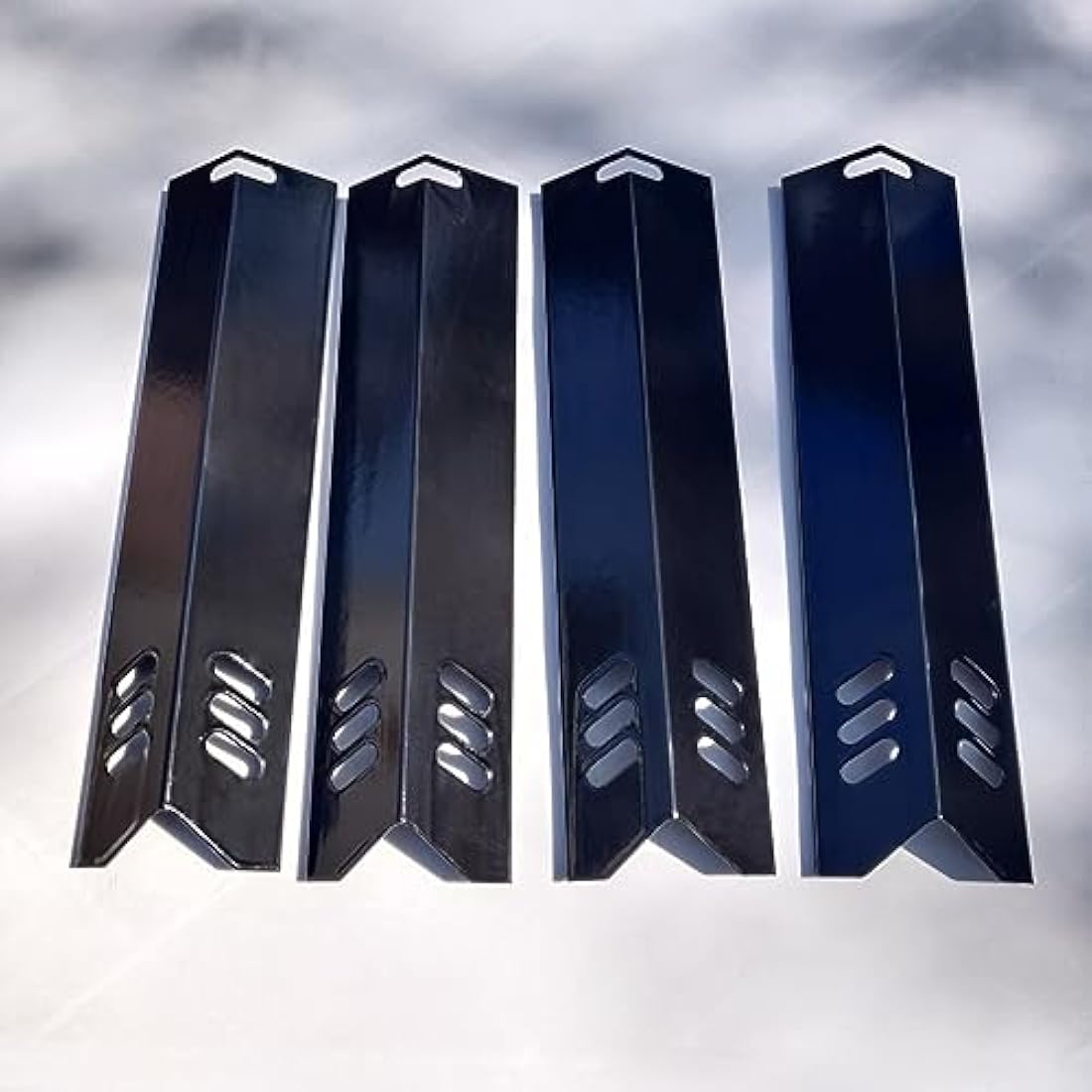 GFTIME 38CM Grill Heat Plate for Dyna-Glo DGF510SSP, DGF510SSP-D, Uniflame 4/5 Burner, Porcelain Steel Flame Diffuser spare parts for Backyard BY12-084-029-98, Broilmaster G13DE, 4 Pack