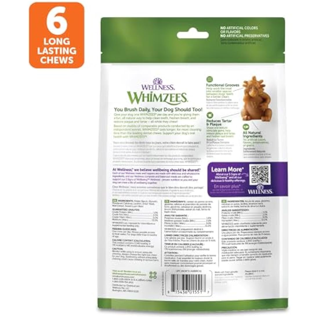 WHIMZEES Natural Dental Dog Treats, Hedgehog Large