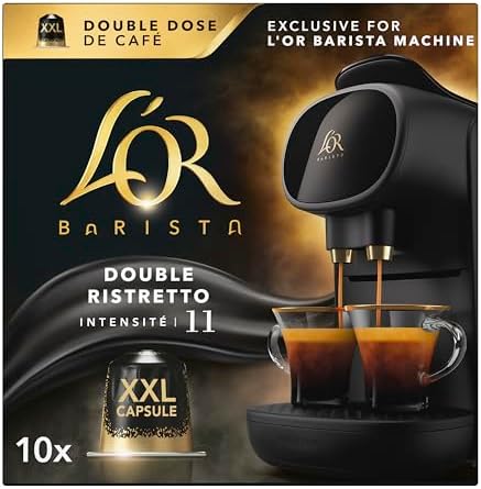 L’OR BARISTA Double Ristretto XXL Aluminium Medium Roast Coffee Capsules (5 X 10 Pods) Intensity 11