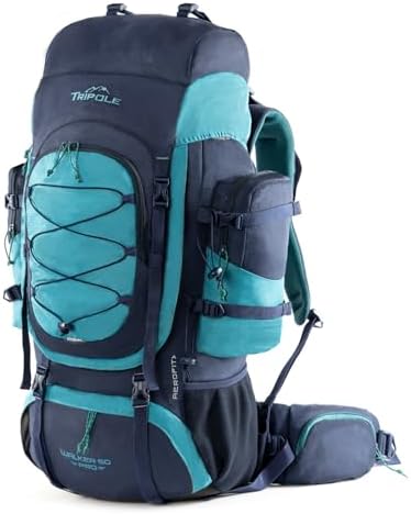 Tripole Walker Pro Internal Frame Rucksack for Travel and Trekking Front Opening Laptop Sleeve Water Repellent Rain Cover