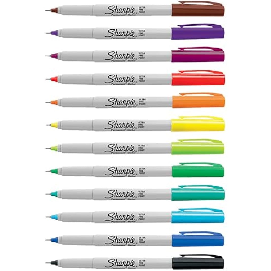 Sharpie Permanent Markers | Ultra Fine Point for Precise Marks | Assorted Colours | 12 Marker Pens