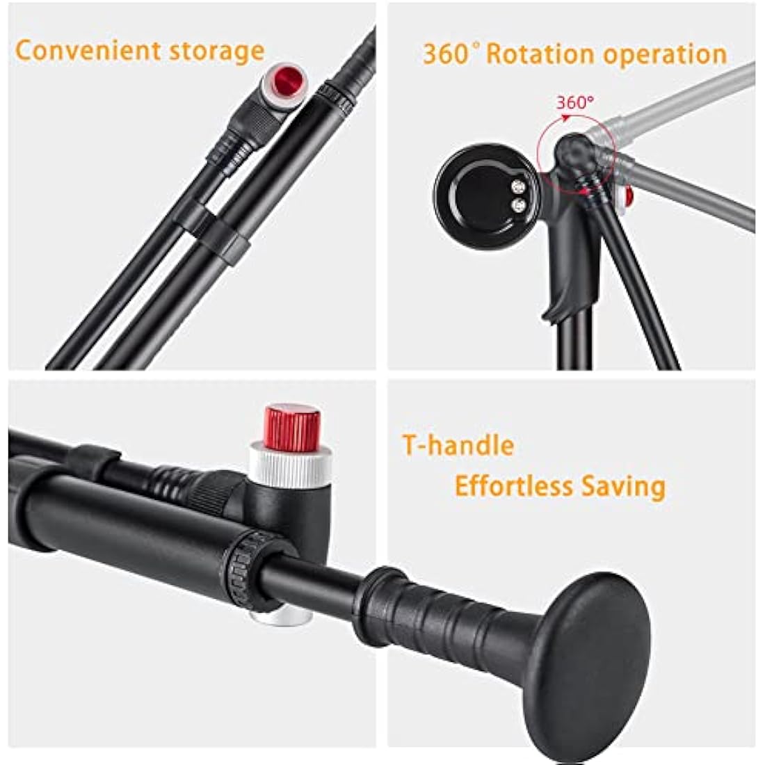 GEWAGE High Pressure Shock Pump (Max 300 PSI), 2-in-1 Bicycle Fork Pump/Bicycle Tyre Pump for MTB, Road Bike Fork and Rear Suspension, Portable Mini Pump with Bleed Button
