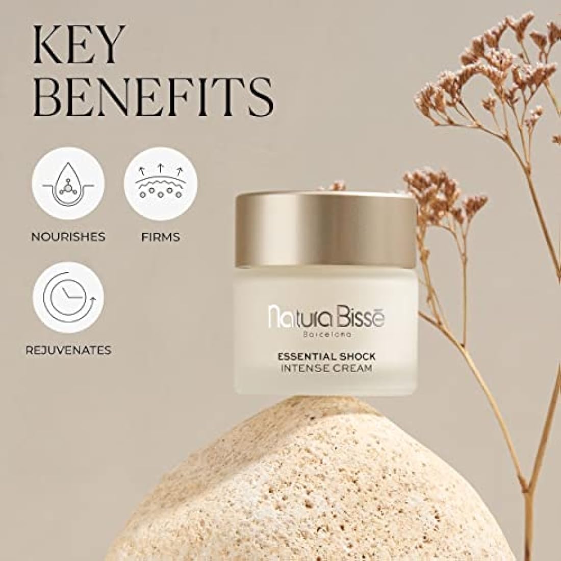 Natura Bissé Essential Shock Intense Cream, Rich Firming Face Cream, Nourishes, Firms & Rejuvenates, For Dry & Normal Skin, 2.5 Oz