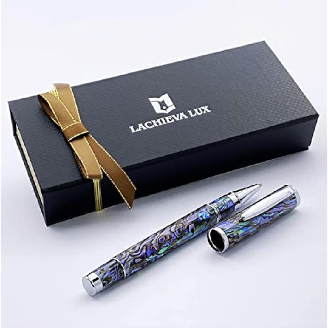 LACHIEVA LUX Nice Stunning Sea Shell Abalone Rollerball Pen with German-made Refill, Luxury Pen Gift for Woman, Man, Professional for Writing