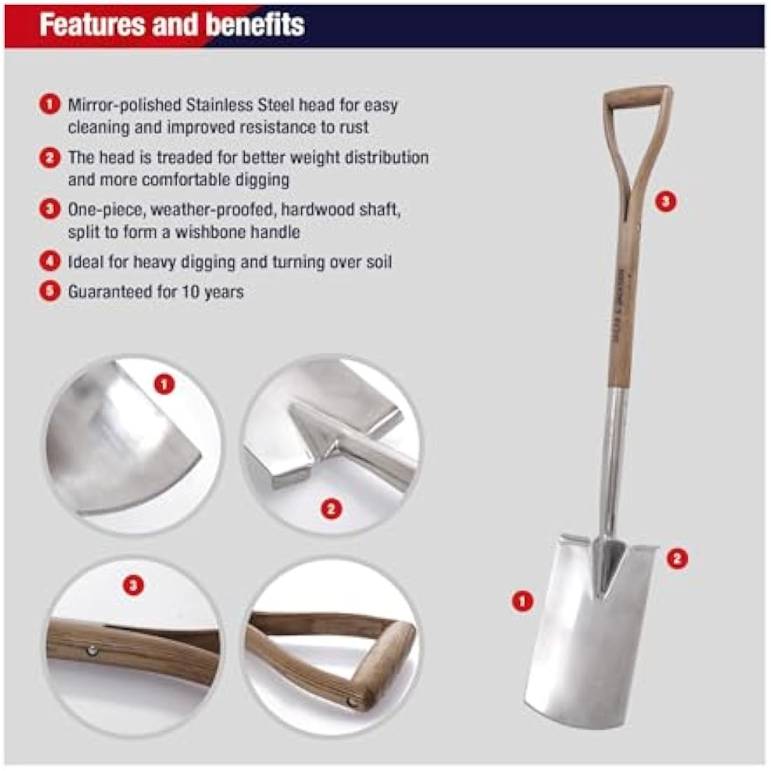 Spear & Jackson 4450DS Traditional Stainless Digging Spade