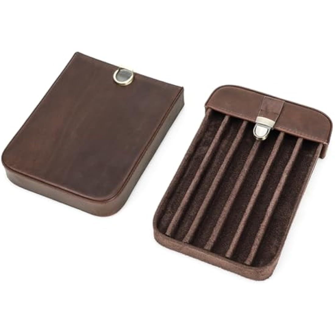 CONTACTS Leather Pen Case for 6 ountain pens, Brushes,Pencil Holder Display,Pen Protective Travel Sleeve,Old School Elegant Desk Accessory Organizer Box