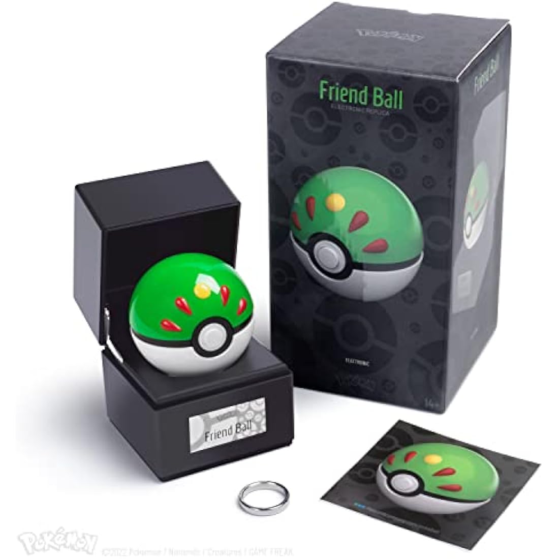 The Wand Company Original Poké Ball Authentic Replica - Realistic, Electronic, Die-Cast Poké Ball with Display Case Light Features. Officially Licensed by Pokémon