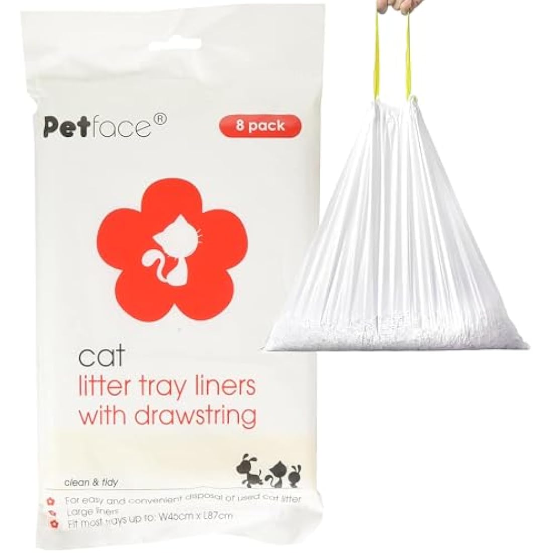Petface Cat Litter Tray Drawstring Liners, 8 Large Liners