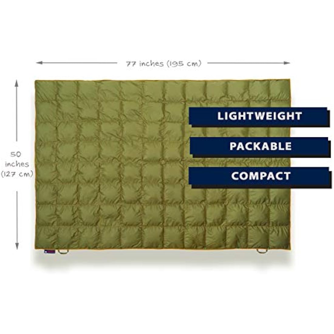 Get Out Gear Down Camping Blanket - Outdoor Lightweight Packable 650 Fill Power Down Blanket Compact Waterproof and Warm Backpacking Quilt for Camping Hiking Travel Hammock