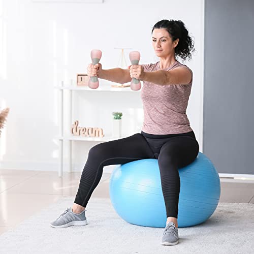 Relaxdays Dumbbells Adjustable, Set of 2, Fitness Weights 1KG, 1,5KG, 2KG, Rubberised, Gym Equipment for Women, Pink, 25x7x7cm