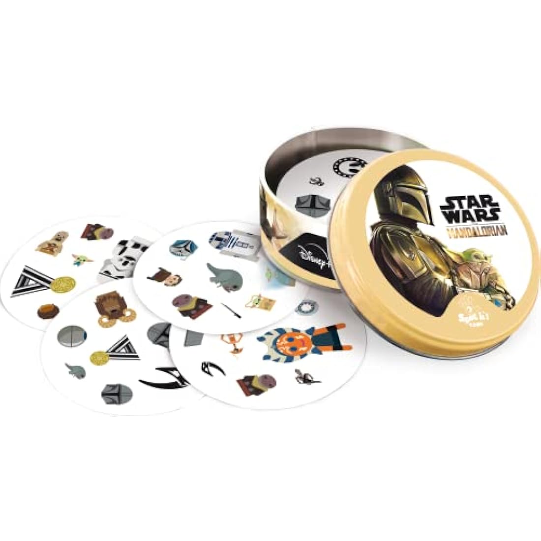 Asmodee | Dobble Star Wars Mandalorian | Card Game | Ages 6+ | 2-8 Players | 15 Minutes Playing Time