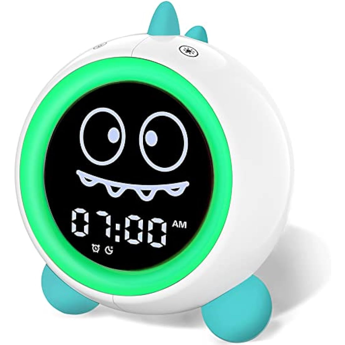 Kids Alarm Clock, Toddler Sleep Training Clock with Night Lights, Sound Machine, Time to Wake Grow Clock for Children (Green)