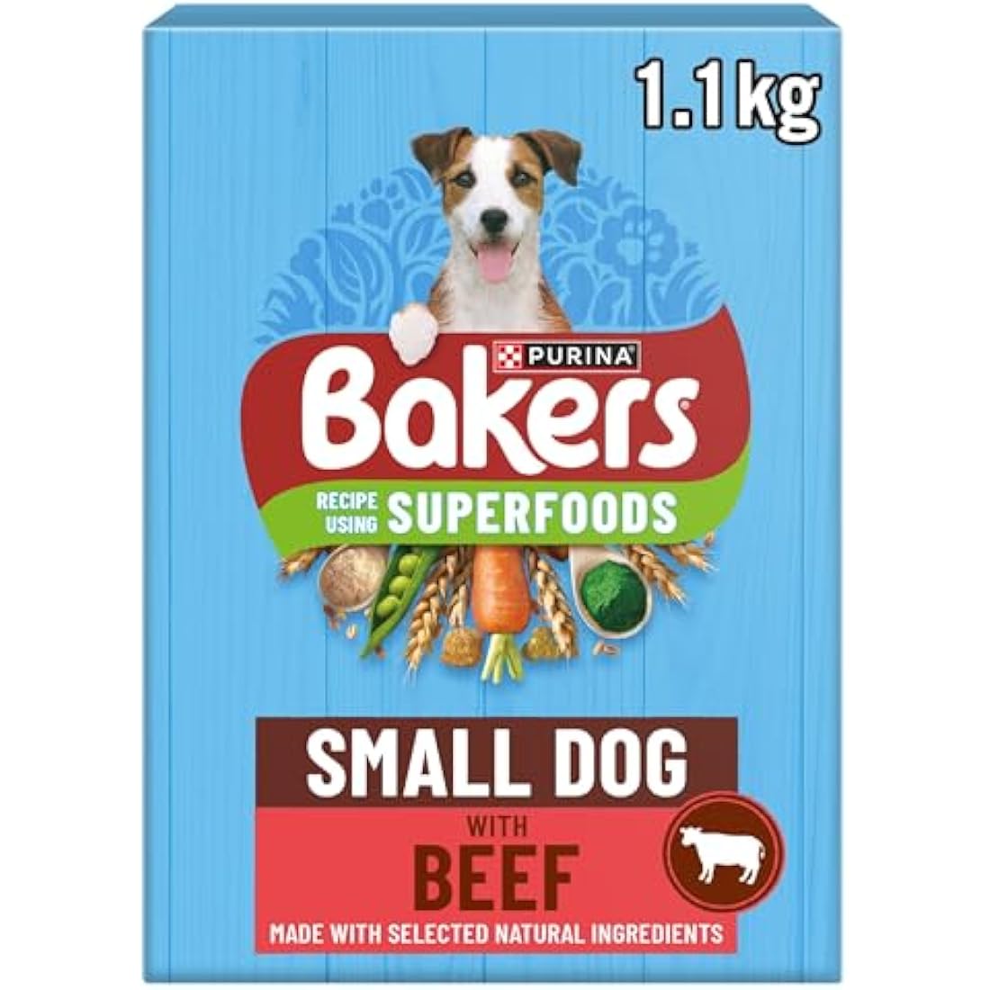 Bakers Small Dry Dog Food Beef & Veg, 1.1kg