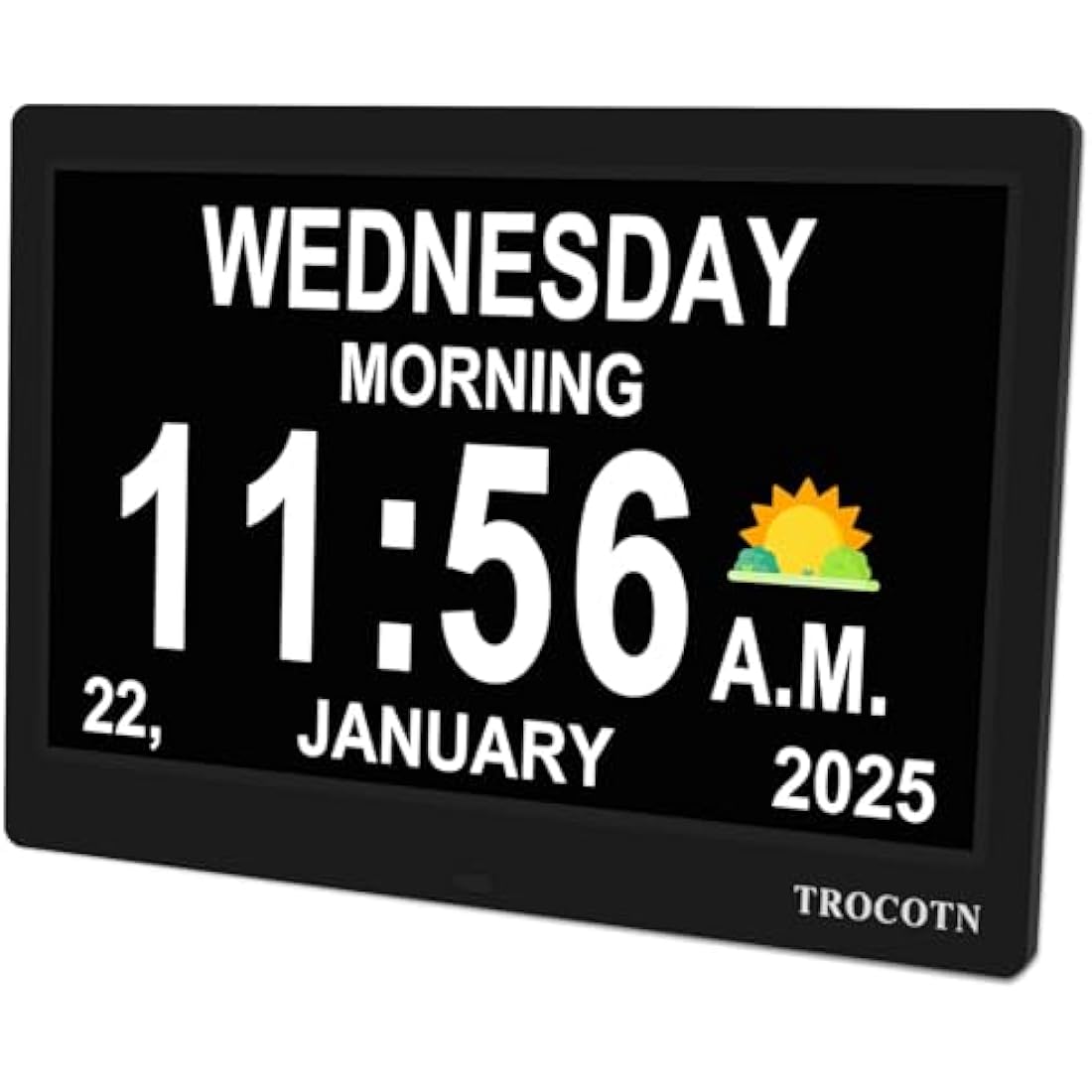 TROCOTN dementia clocks, digital clock with date and day for elderly, alzheimers day clock large display calendar clocks (10 Inches Black)