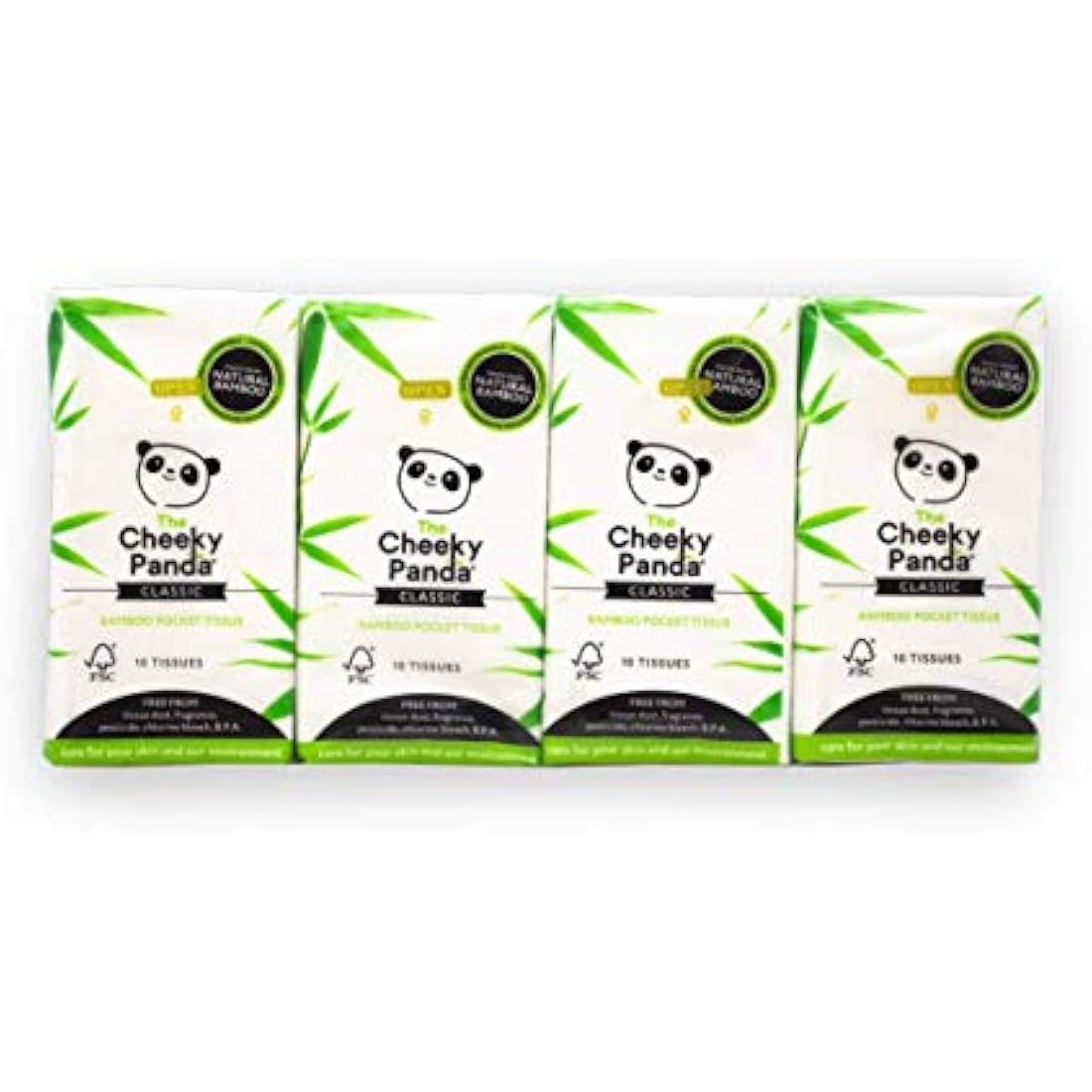 The Cheeky Panda – Bamboo Pocket Tissues | Bulk Box of 96 Packs (10 Tissues per Pack) | Hypoallergenic, Eco-Friendly, Super Soft, Strong & Sustainable
