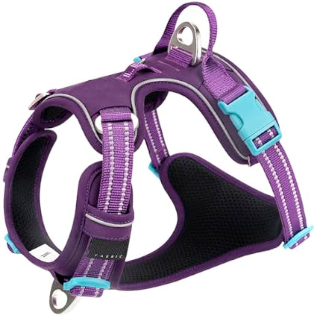 WINHYEPET True Love No-Pull Dog Harness,Adjustable Outdoor Vest Reflective Nylon Soft Pet Harness Dog Suitable Small Medium Large Breeds TLH5654(Purple,M)