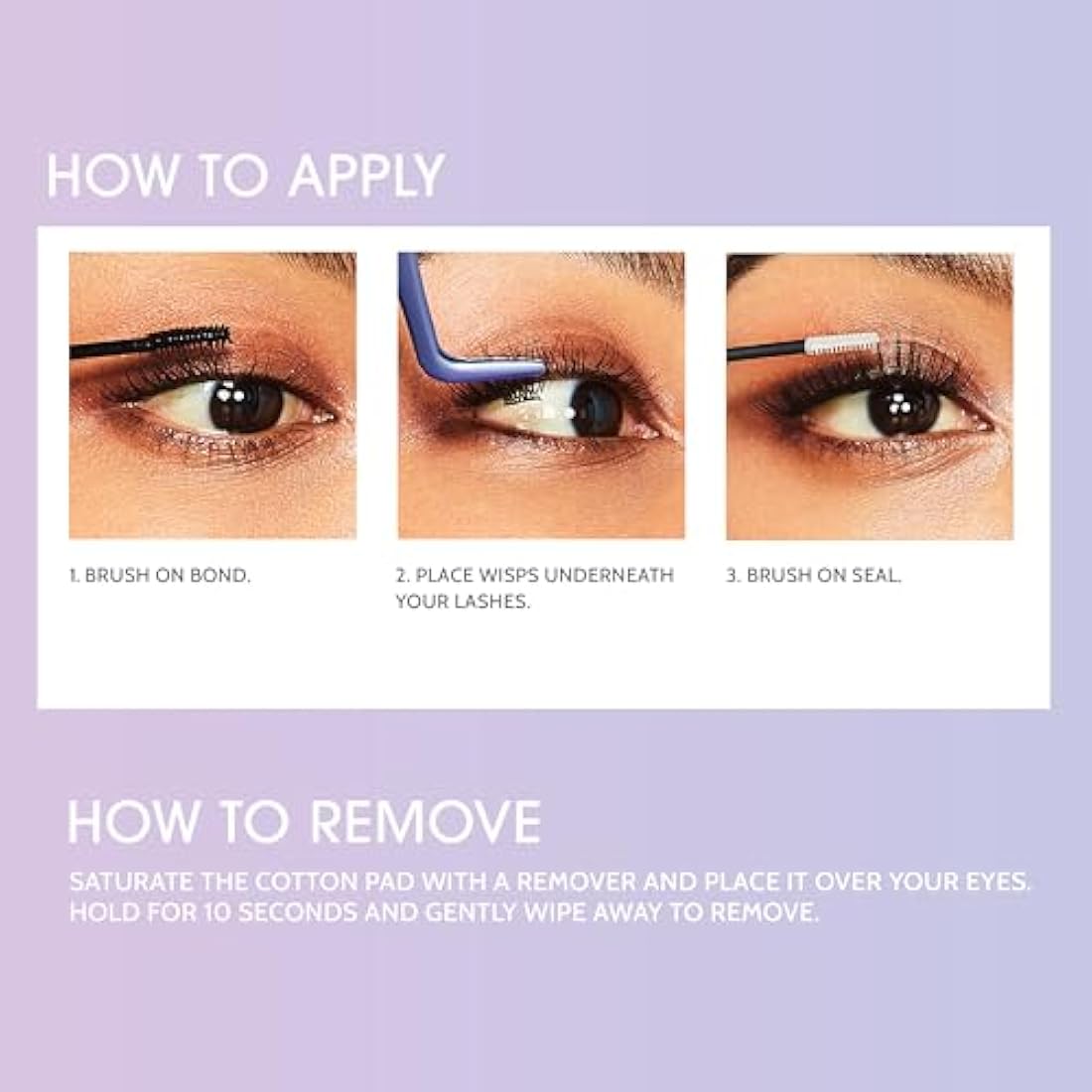 KISS Falscara DIY Eyelash Extension Bond & Seal Infused with Biotin & Vitamin E, Strong Gentle Comfortable Lash Adhesive for All Day Wear for Use with Lash Wisps, Remover and Applicator, White