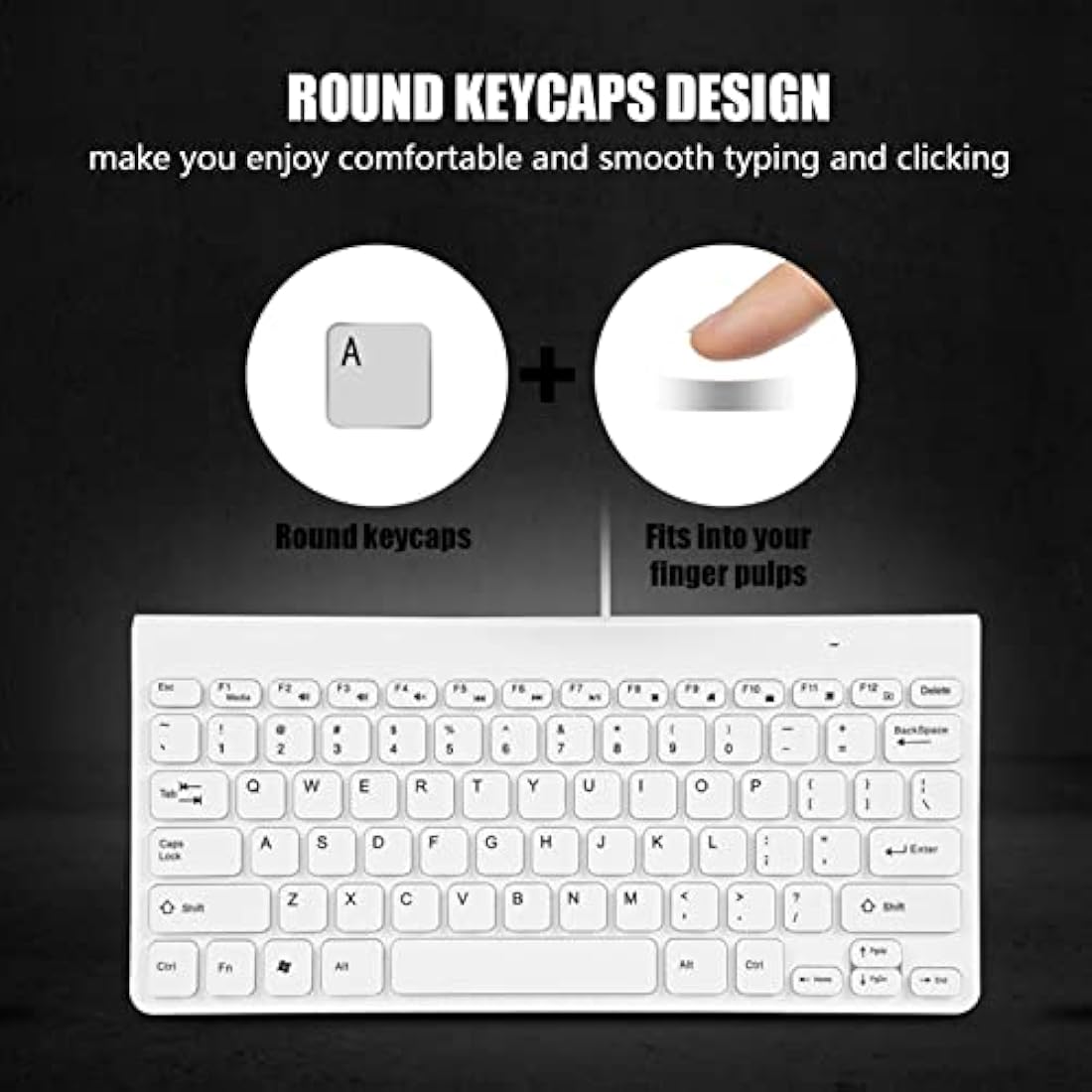 Richer-R Wired Keyboard and Mouse Set,Portable and Lightweight Ultra-Thin USB Wired Keyboard Optical Mouse Mice Set Combo for PC Laptop(White)