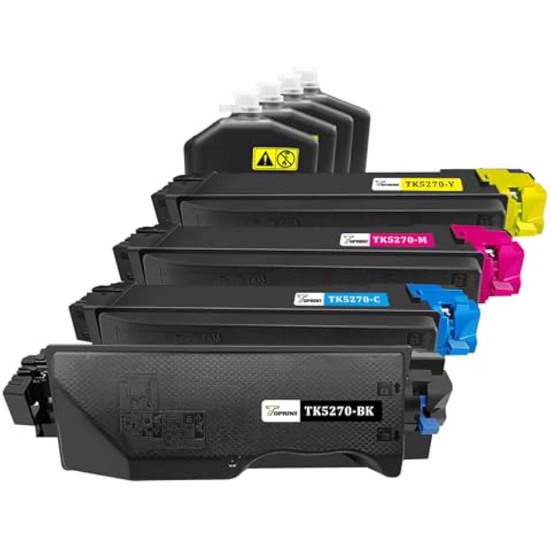 TOPRINT 4 Colors Set Compatible Toner Cartridges TK5270 TK 5270 TK-5270 8000 Pages for Black & 6000 Pages for CMY for Kyocera ECOSYS M6230cidn M6230cidnt P6230cdn M6630cidn Printers