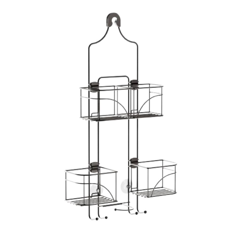Zenna Home With Baskets That Slide Out to accommodate Hose, Versatile Storage Solution for Your Bath Area. Rust-Resistant Expandable Over-The-Shower