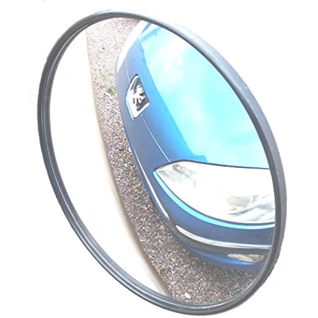 SNS SAFETY LTD Convex Traffic Safety Mirror for Driveways, Warehouses, Garages and Offices, Black (Diameter 22 cm, with Wall Bracket)