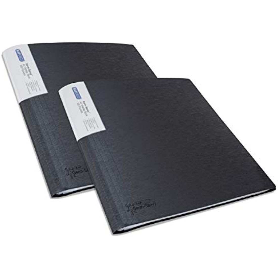 Rapesco 1645 Presentation Folder with Antibacterial Protection, 100 Pockets, A4, Black, Pack of 2