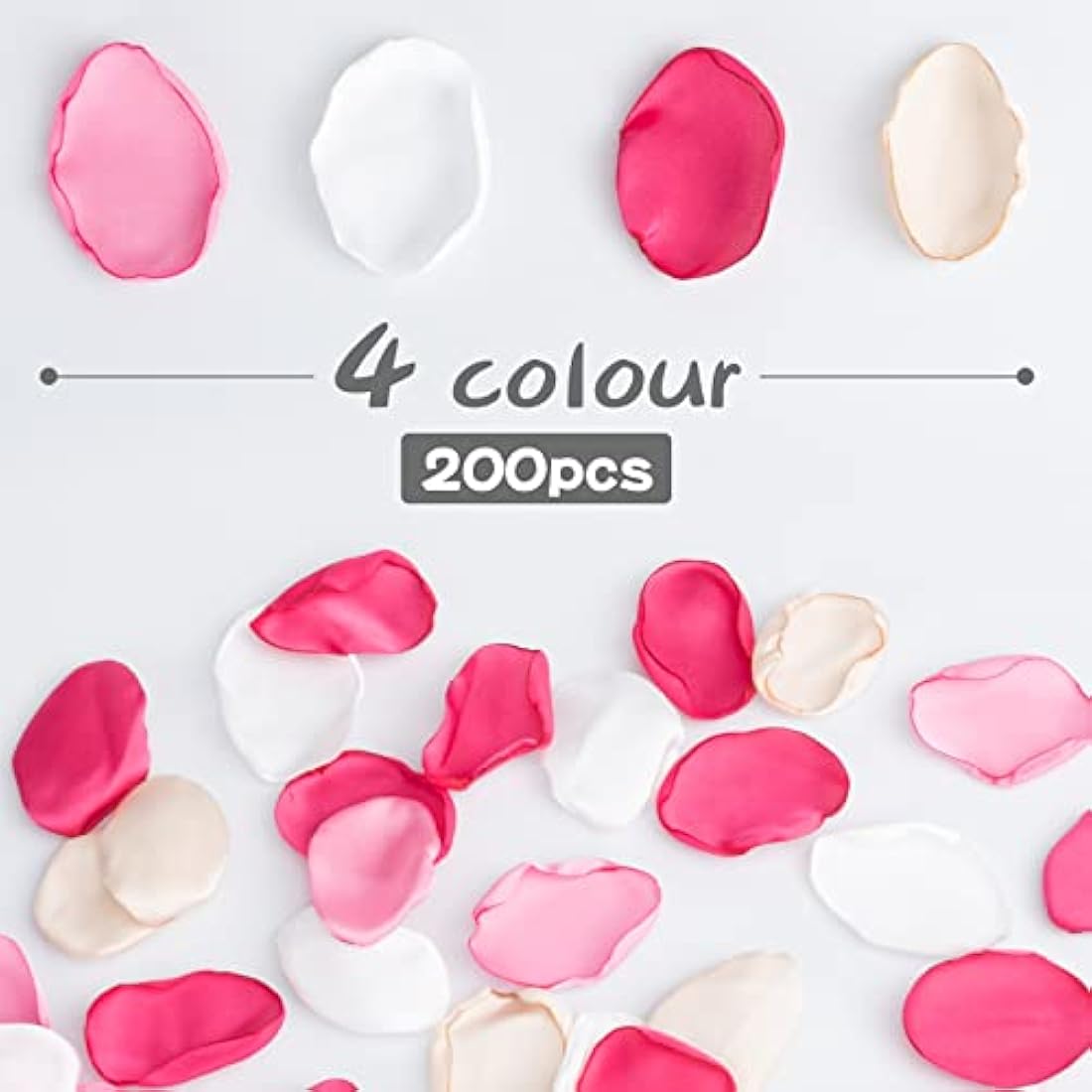 SUSNUAN 200Pcs Silk Rose Petals Artificial Flower Petals for Wedding Decor, Flower Girl Scatter Petals for Aisle Table Centerpieces Reception Proposal Party Romantic Night Decoration（Blush Pink）