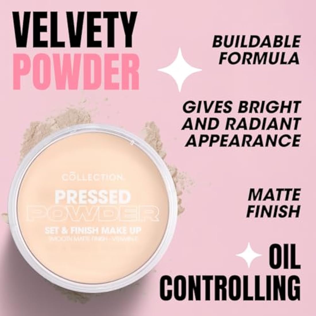 Collection Cosmetics Pressed Powder, Velvety Matte Finish, 17g, Ivory